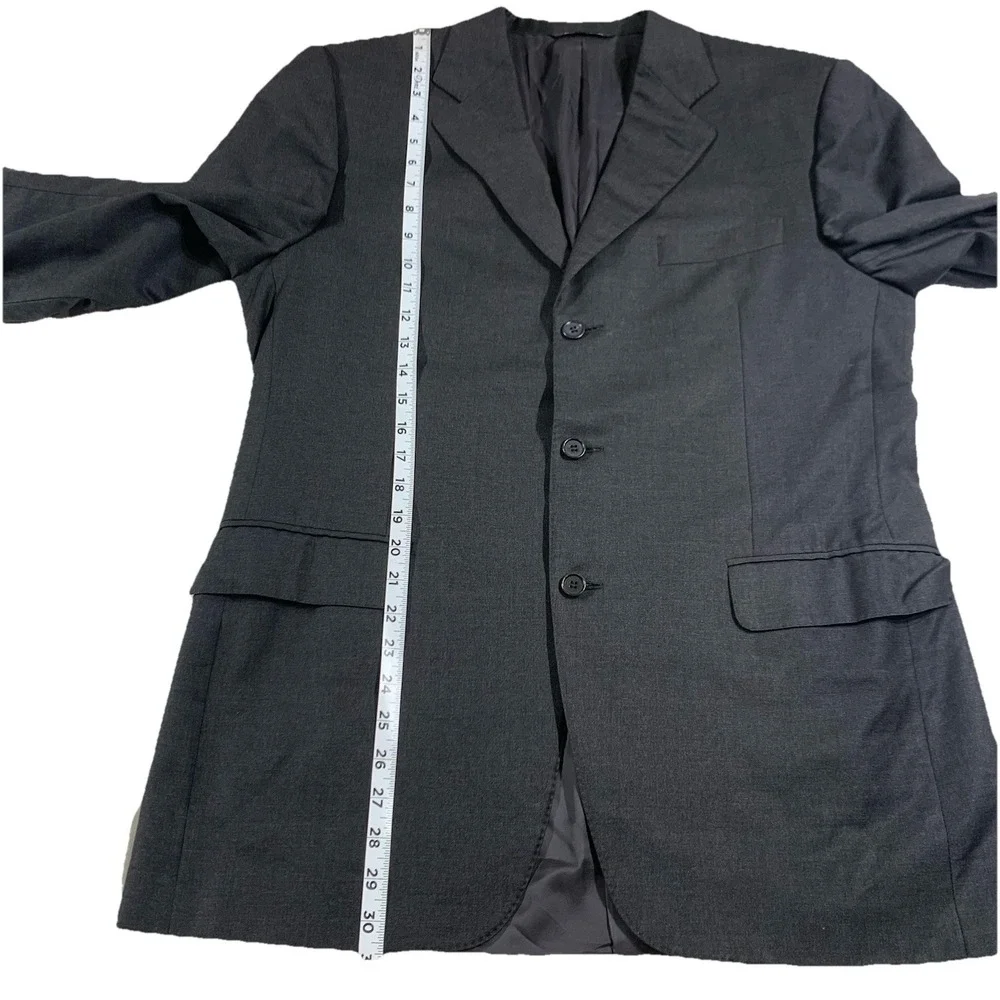 Canali Blazer Mens 42R Charcoal Grey Loro Piana Super 120s Wool 3-Button Italy